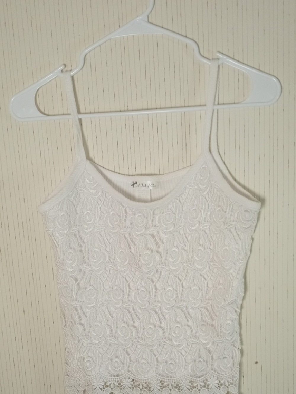 Made In The USA White Lace Cami Tank Top - Women's Cotton, Special Occasions, We